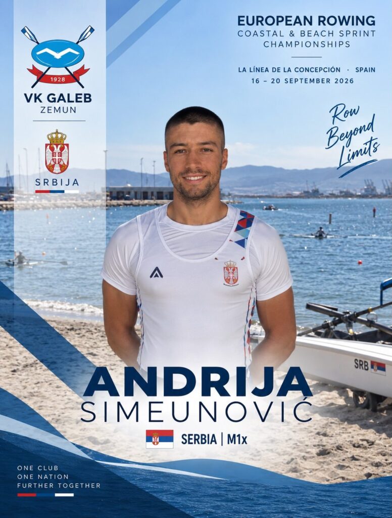 Andrija Simeunović, VK Galeb, Evropsko prvenstvo u coastal veslanju, La Línea 2026